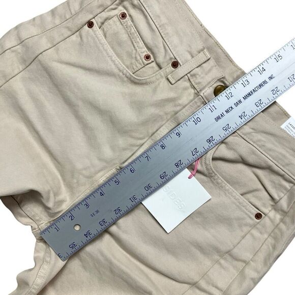 B SIDES Jeans WMNS 28 x 26” Beige Relaxed‎ Lasso Wide Leg USA Button Fly $425 - Picture 9 of 13